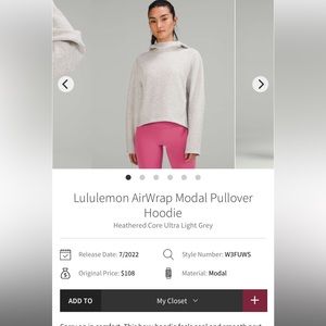 Lululemon Air Wrap Modal Pullover